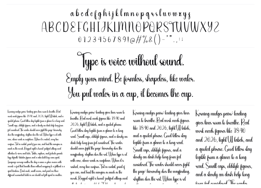 Spring Wedding specimen sheet