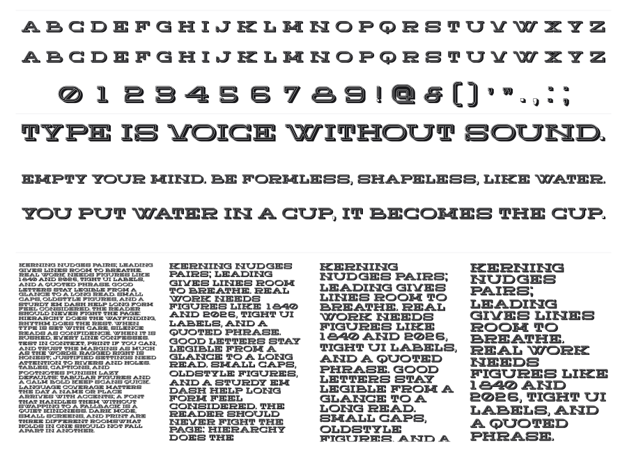 Sebastien specimen sheet