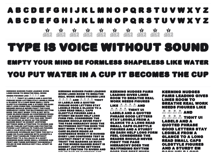 Gorilaz specimen sheet