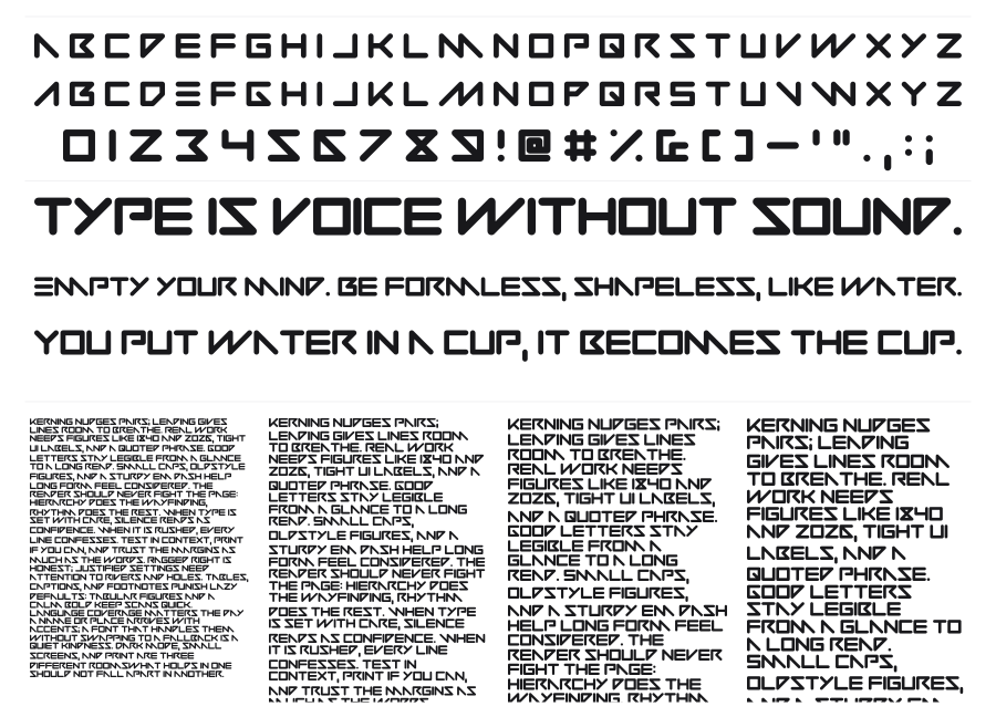 Vermin Vision specimen sheet