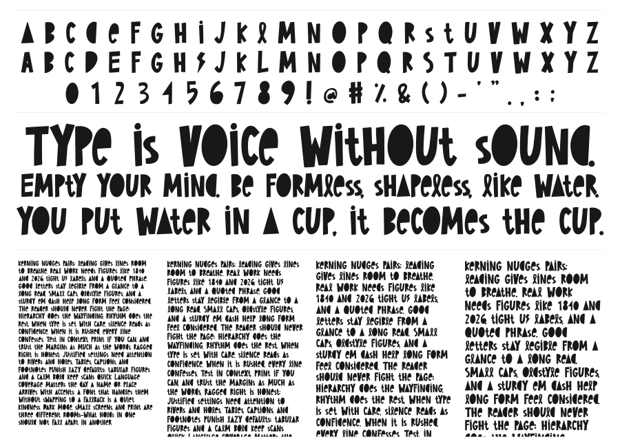 Playful Time specimen sheet