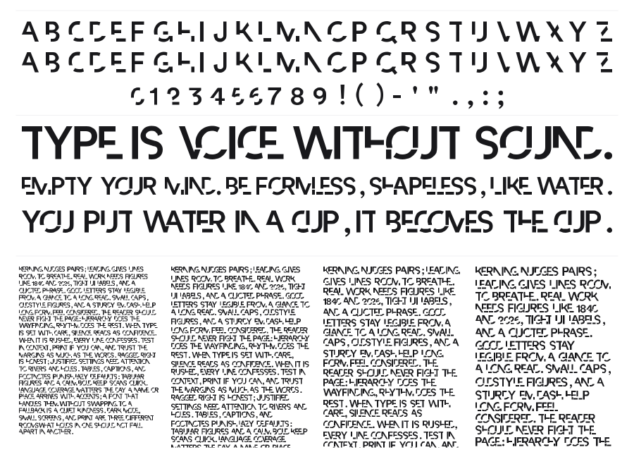 Paradox specimen sheet