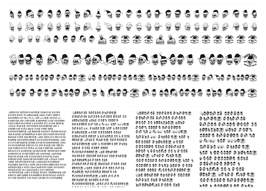 Santa Skull specimen sheet