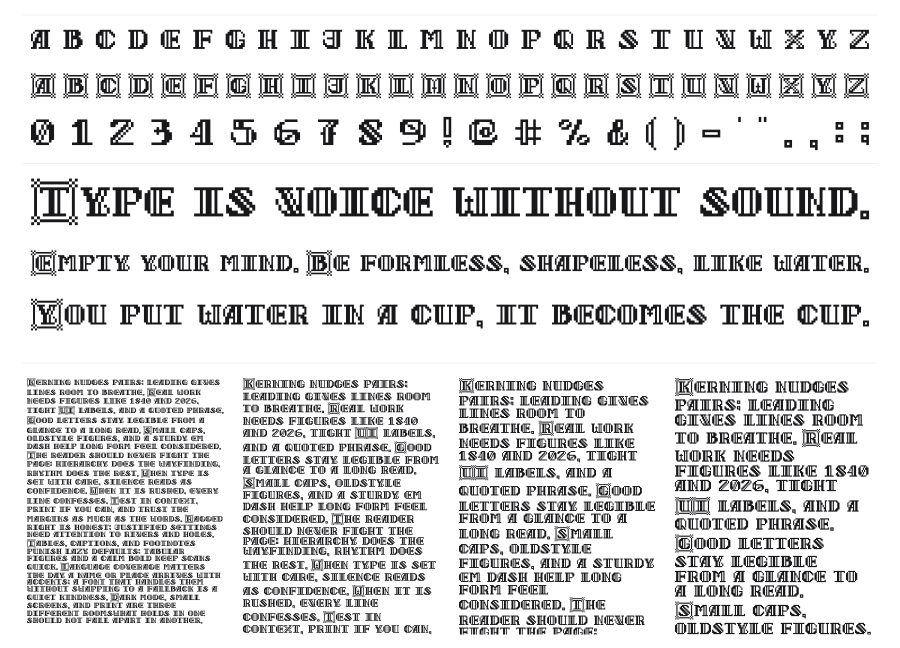 First Fontasy specimen sheet