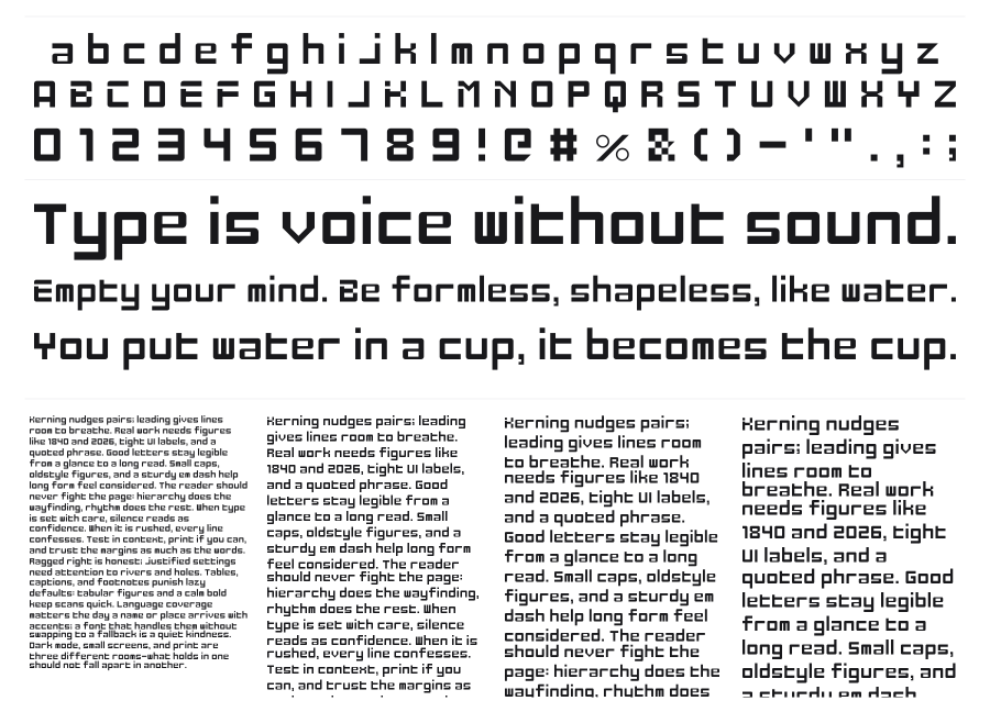 Sentnax specimen sheet