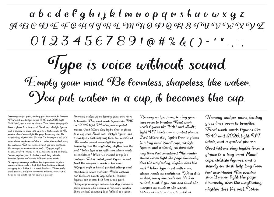 Very You specimen sheet
