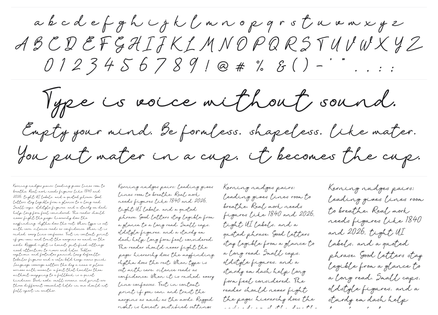 Epic Kantona specimen sheet