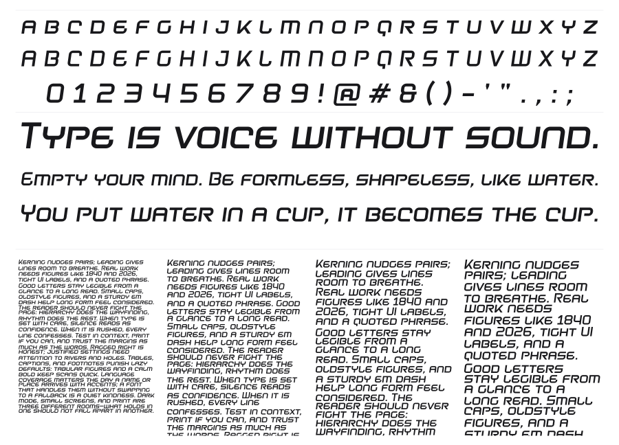 Litespeed specimen sheet