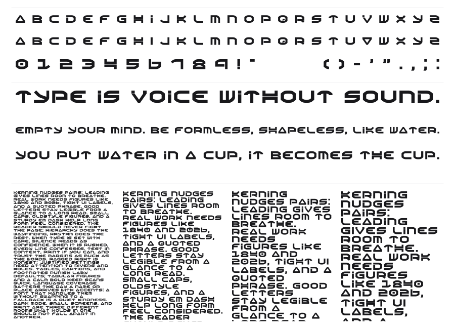 Oberon specimen sheet