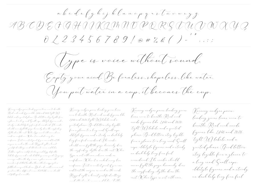 Brittney Style specimen sheet
