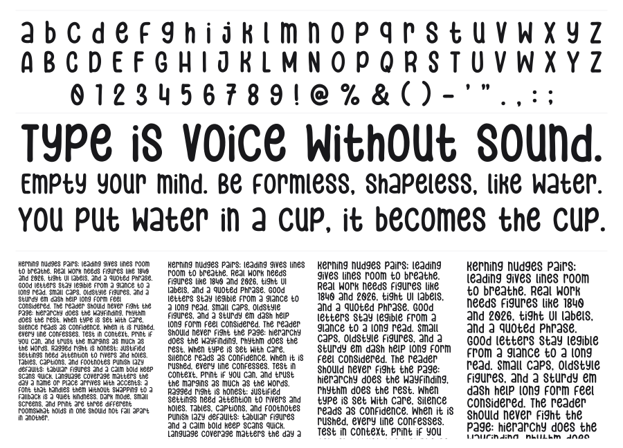 Extra Blue specimen sheet