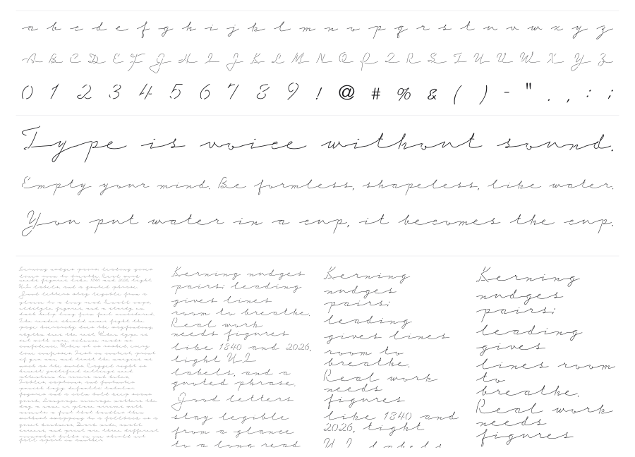 Carefour specimen sheet