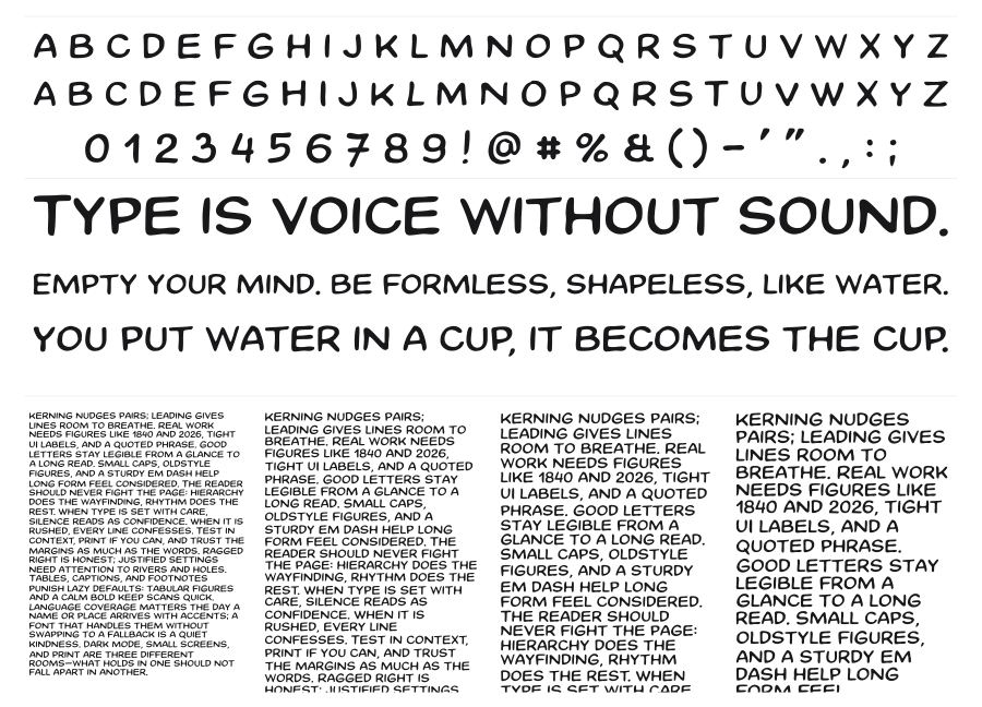 Kája Saudek Basic specimen sheet