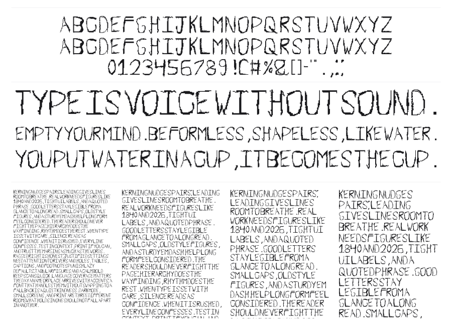 Swamp Pixel specimen sheet