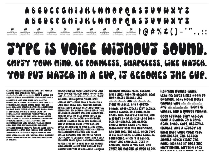 Nineties Stuff specimen sheet