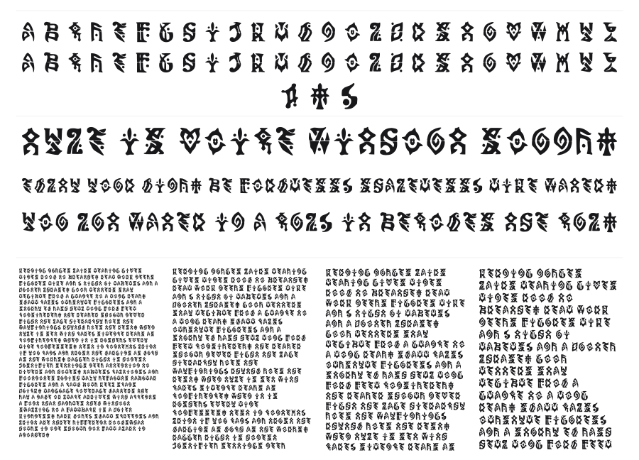 Genshin Impact specimen sheet