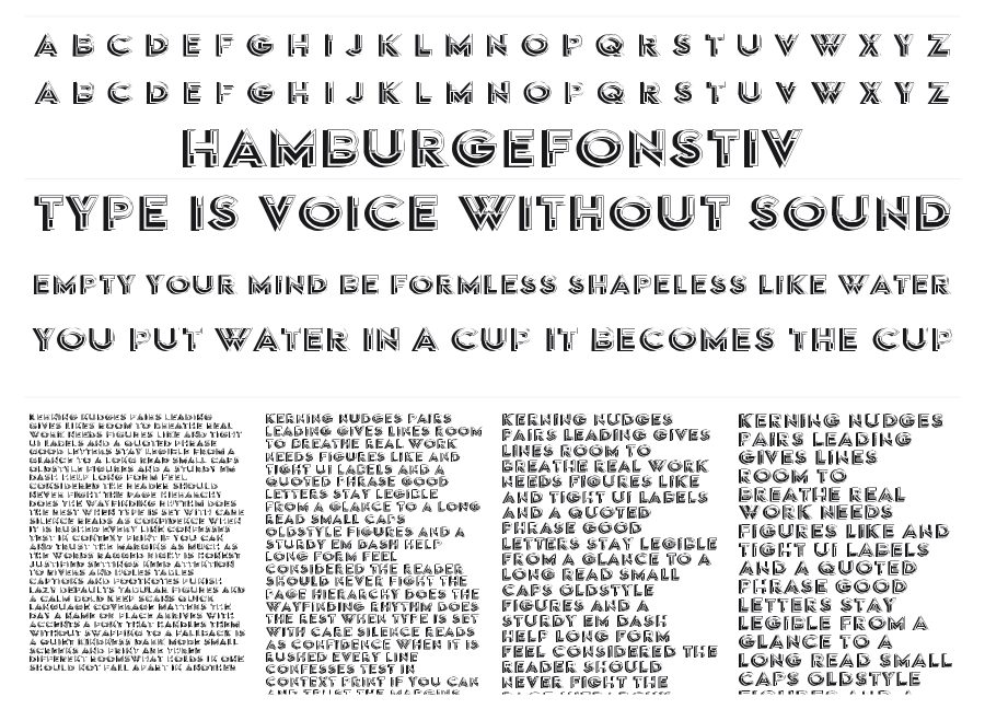 Princino specimen sheet