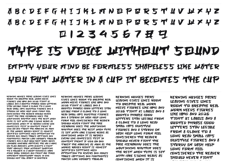 Japanbrush specimen sheet