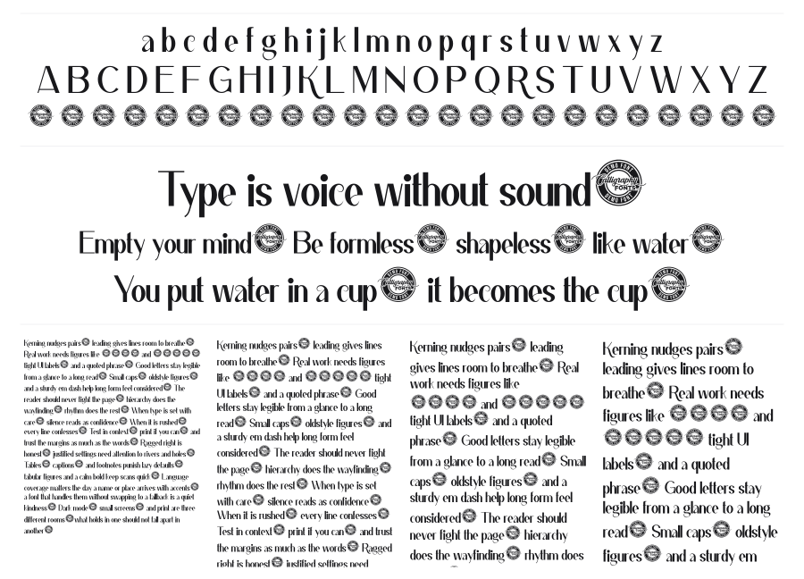 Brittany Rays Script specimen sheet