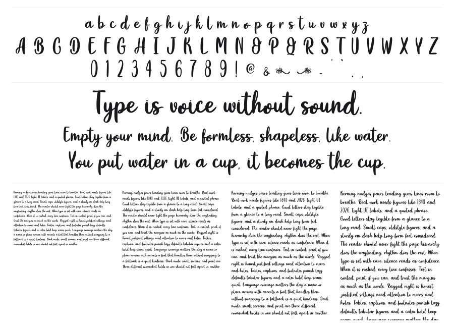 Play Day specimen sheet