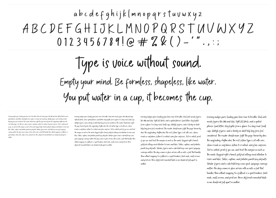 Bold Lining specimen sheet