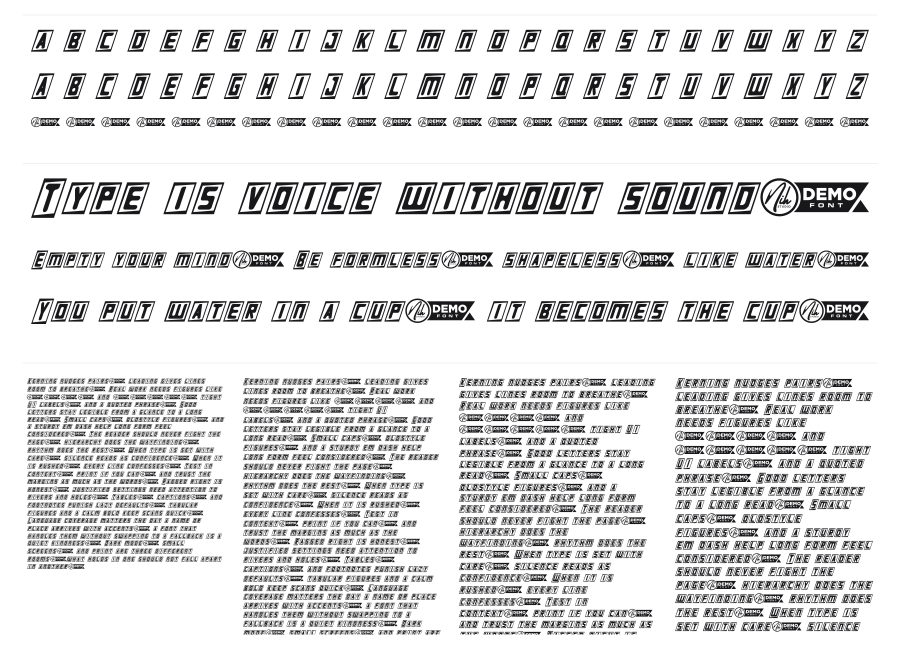 Elektroblooming specimen sheet