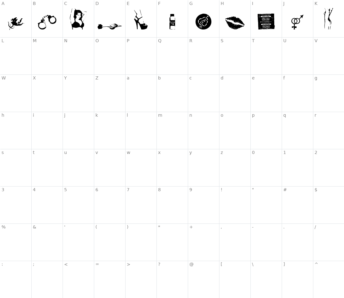 Character set for Kinky Valentine