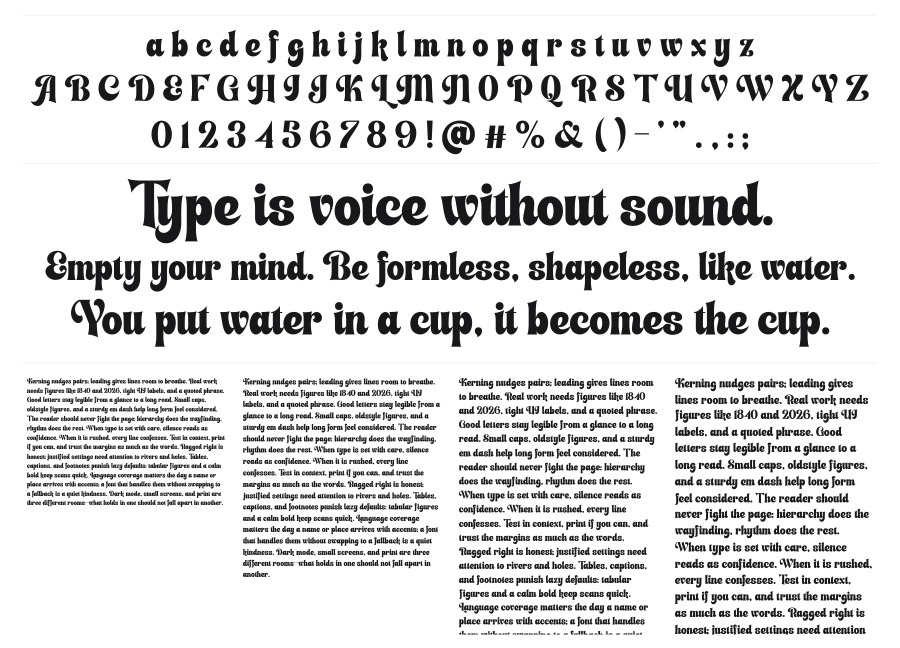 Smile Delight specimen sheet