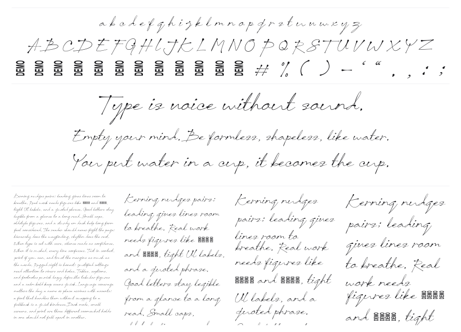 Jacky Black specimen sheet