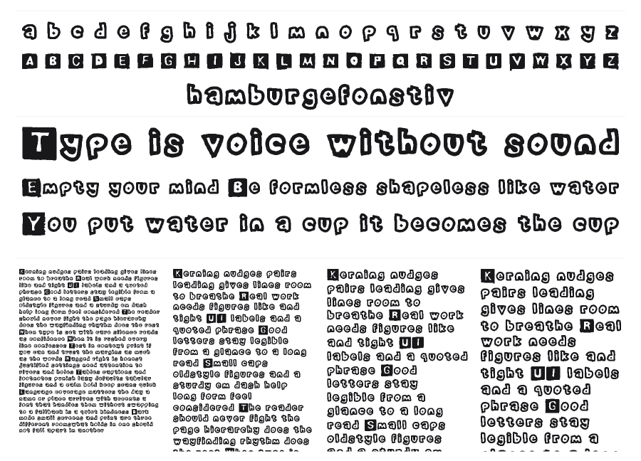 Erased Pencil specimen sheet