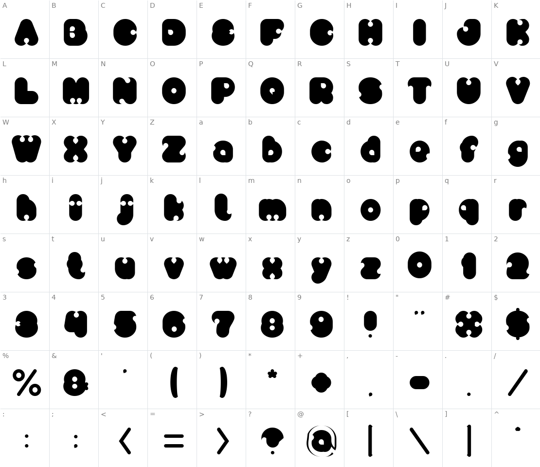 Character set for Little Think Big Impact