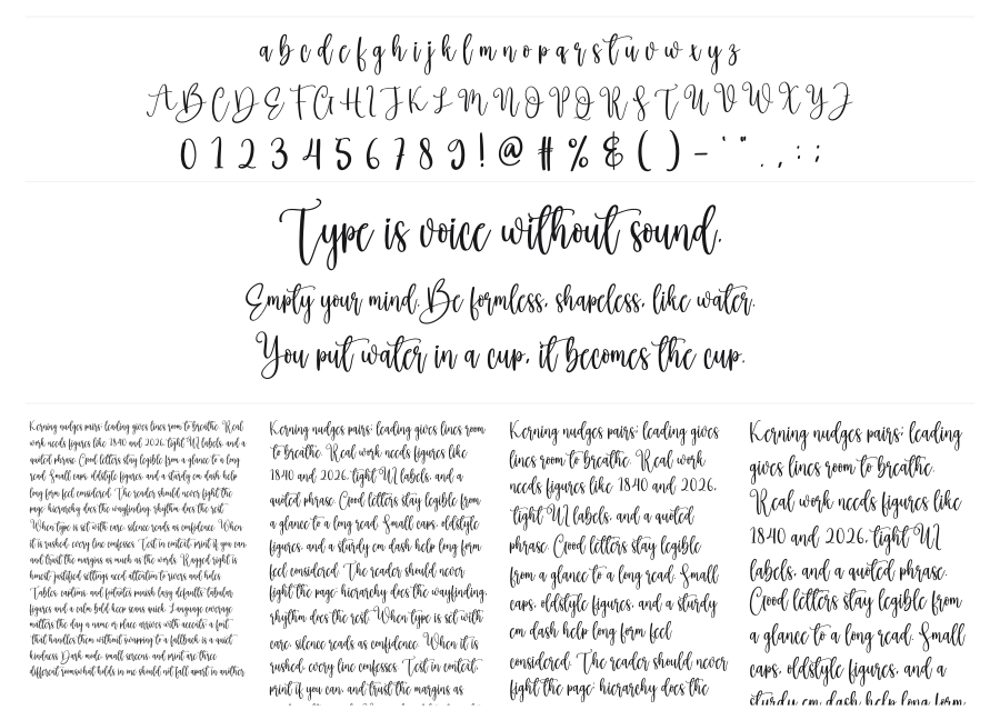 Freshtea specimen sheet