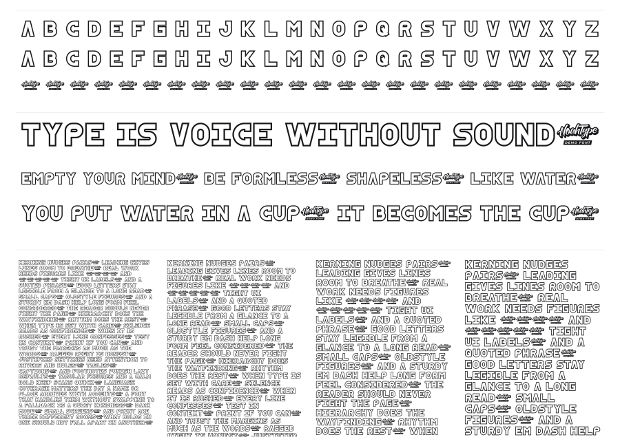 SkyMid specimen sheet