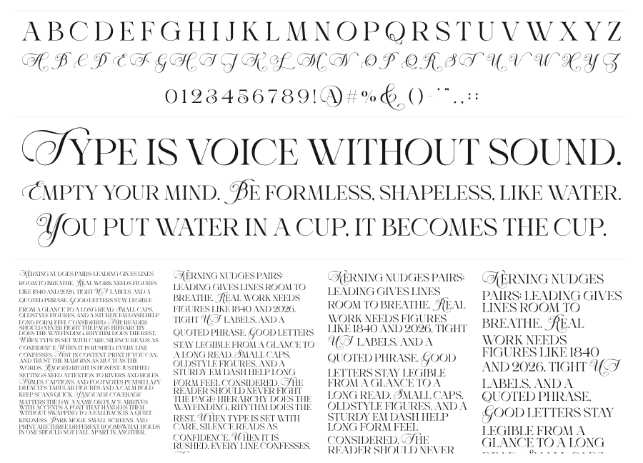 Bright Marching specimen sheet