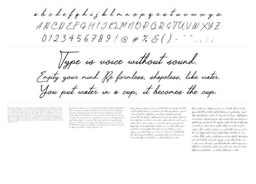 Upil Kering specimen sheet