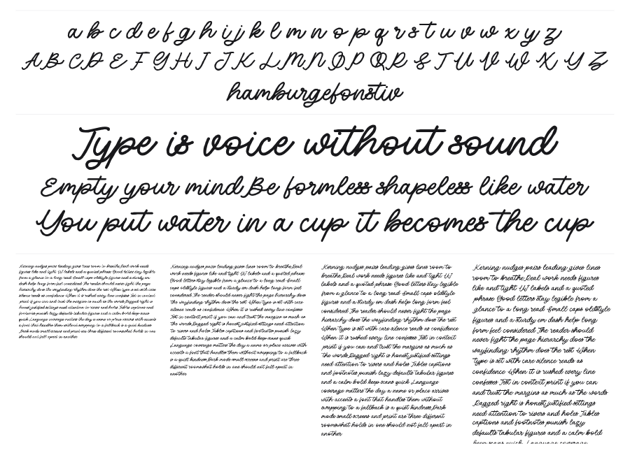 Blufcrowds specimen sheet