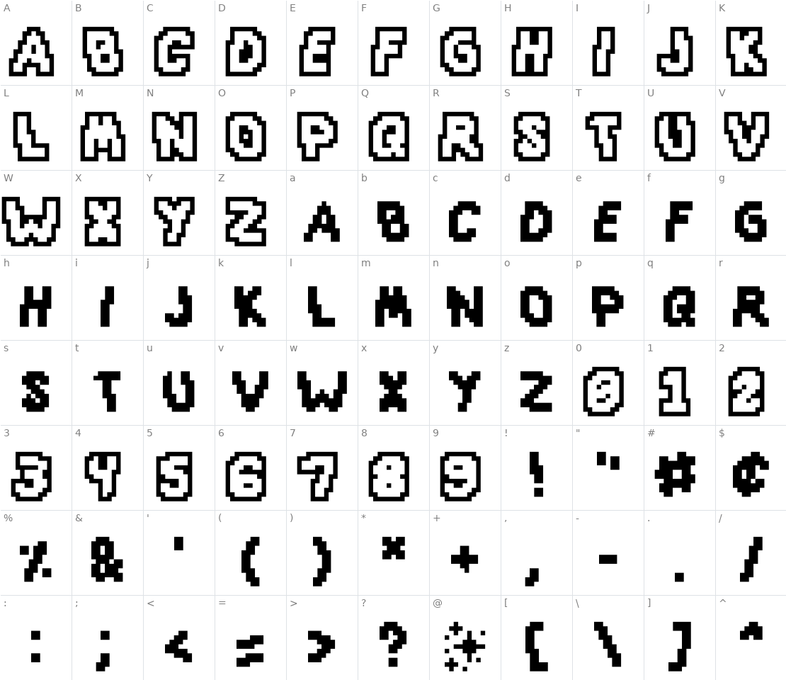 Character set for Slap And Crumbly