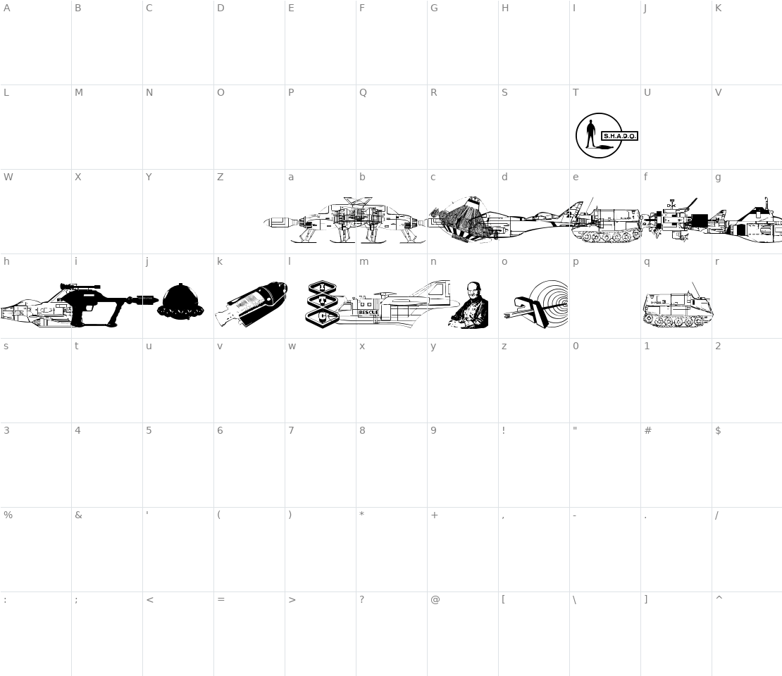 Character set for Anderson UFO