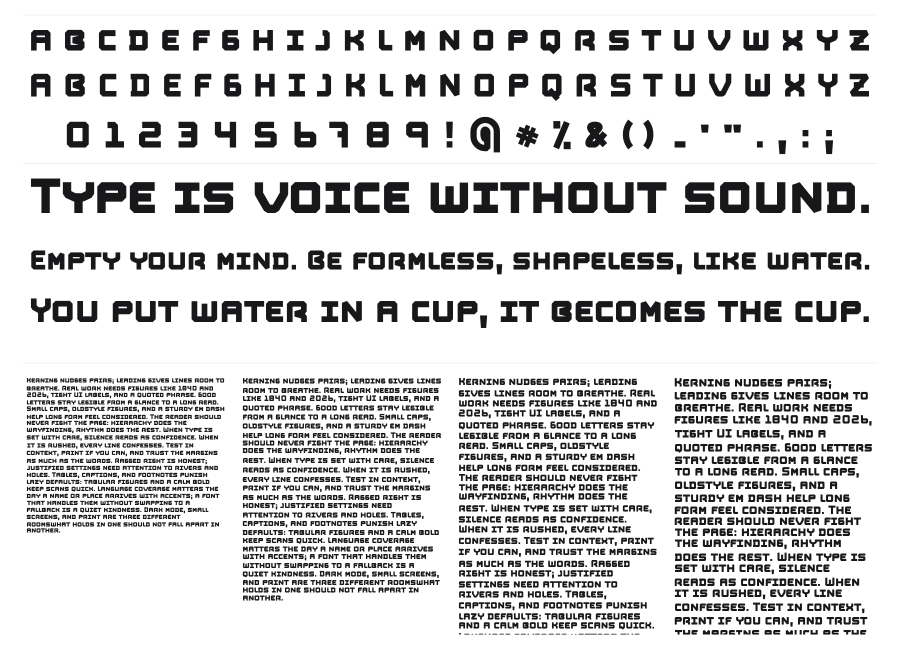 Wonder Age specimen sheet