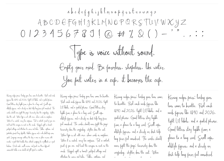 Ellyshabeth specimen sheet