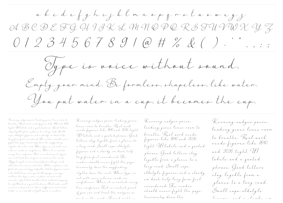 Flourish Orchestral specimen sheet