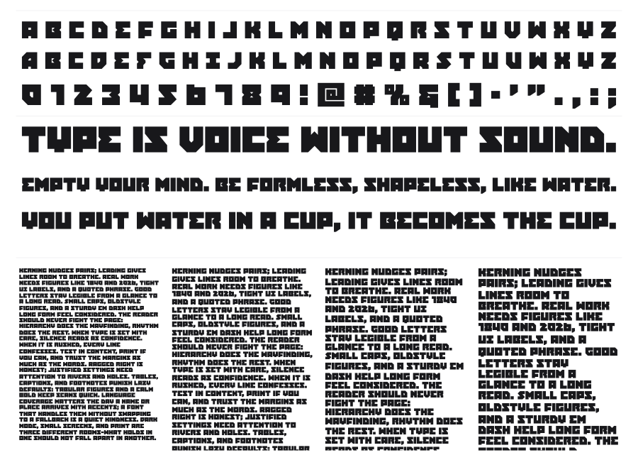 Dark Hornet specimen sheet