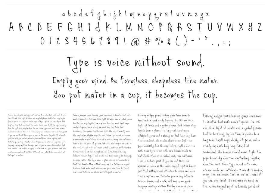 Skydancer specimen sheet