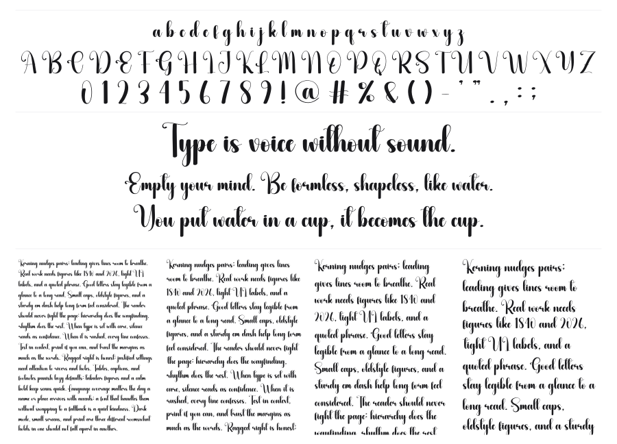 Whitered specimen sheet