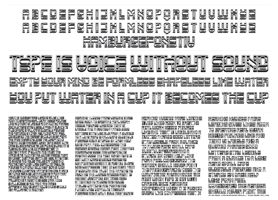 Superba specimen sheet
