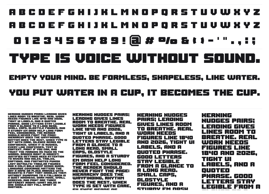 Thuner specimen sheet
