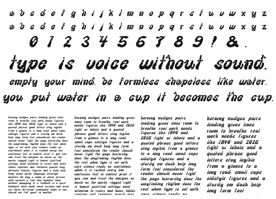 Goosebumps specimen sheet
