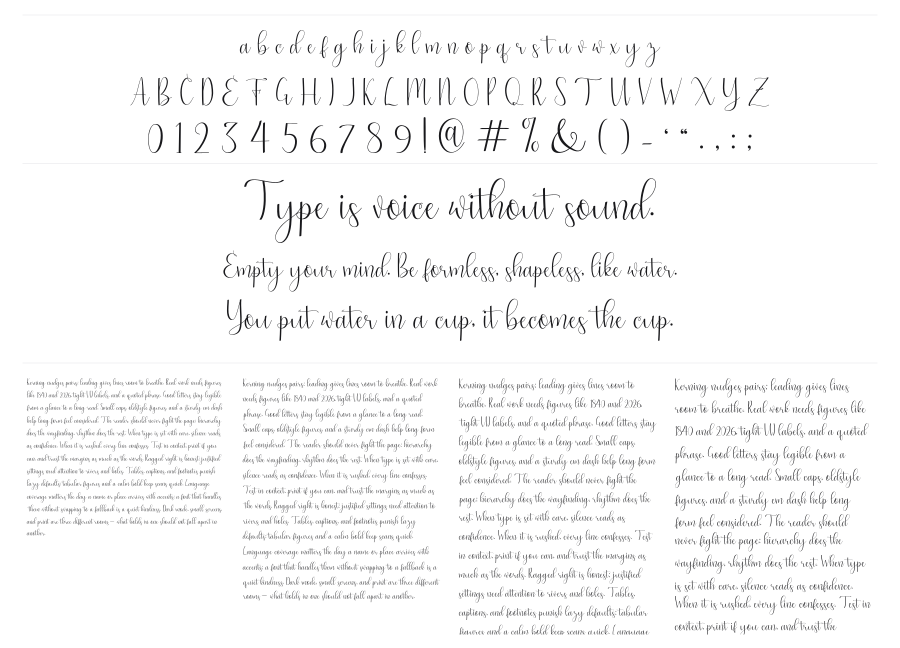 Just Friends specimen sheet