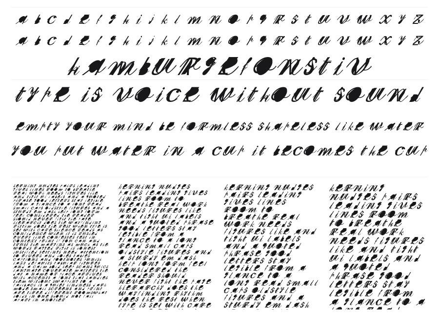 Sherley XXX specimen sheet
