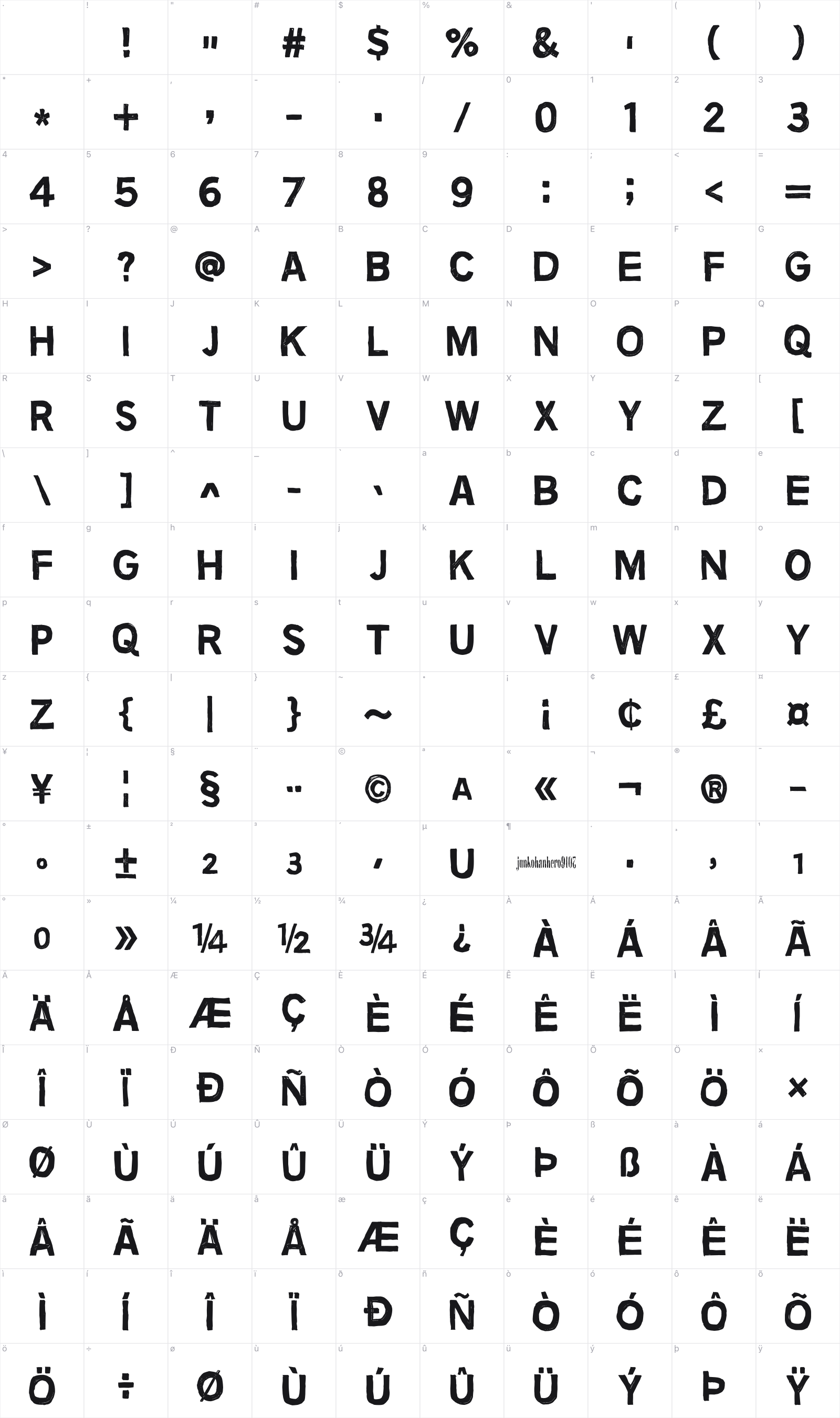 No more lies glyph table